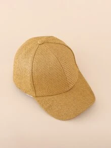 1pc Unisex Breathable Straw Cap For Daily Wear Boho - Camel - View 2