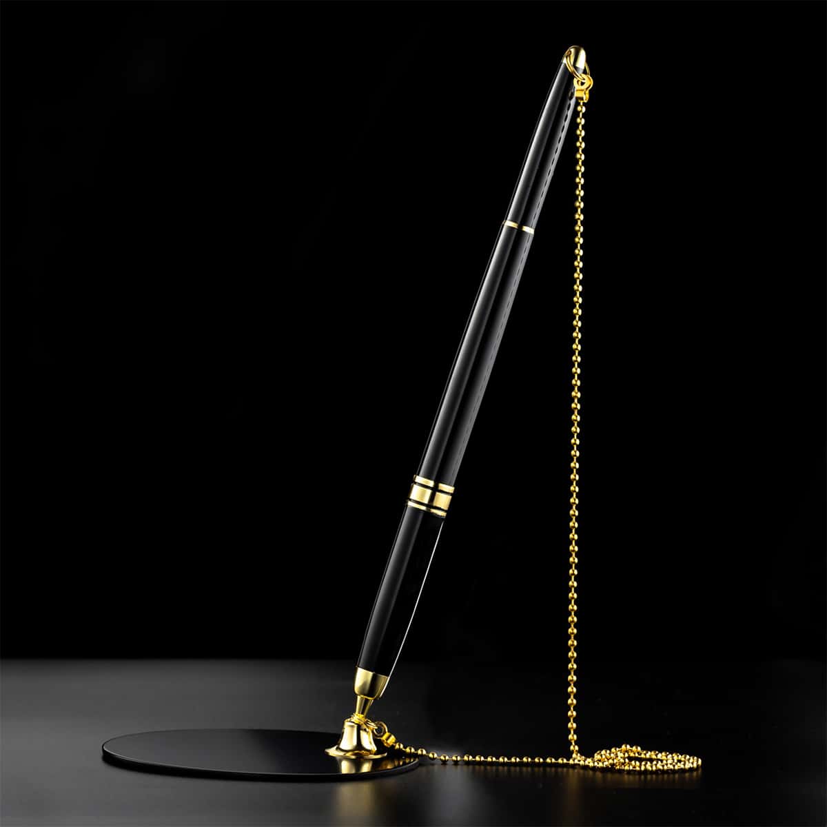 

1pc Metal Ballpoint Pen With Base