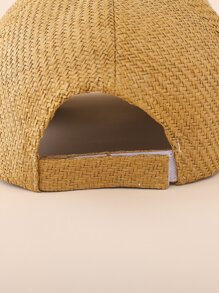 1pc Unisex Breathable Straw Cap For Daily Wear Boho - Camel - View 4