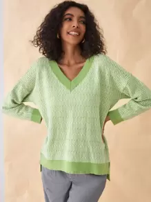 SHEIN Unity Drop Shoulder Split High Low Hem Sweater