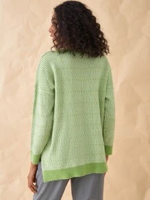 SHEIN Unity Drop Shoulder Split High Low Hem Sweater