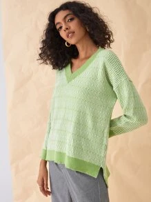 SHEIN Unity Drop Shoulder Split High Low Hem Sweater
