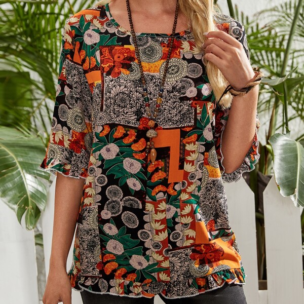 

Floral Print Blouse, Multicolor