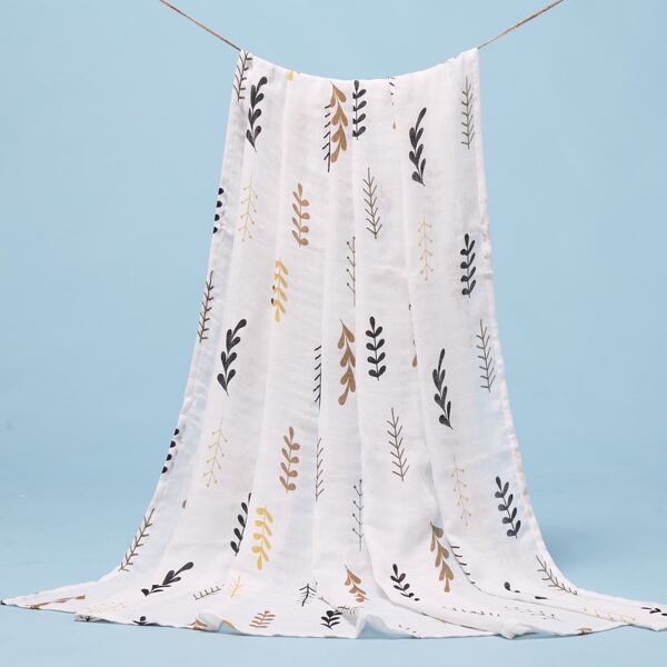 

Baby Leaf Print Blanket, Multicolor