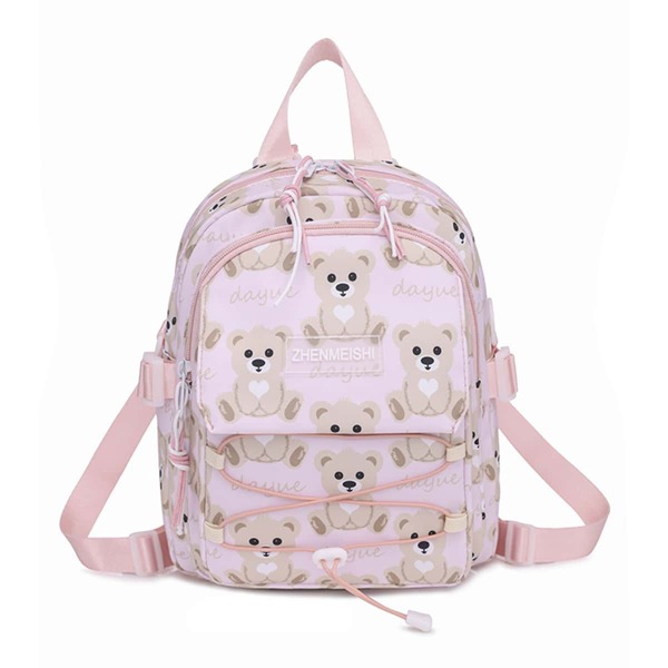 

Cartoon & Letter Graphic Backpack, Baby pink