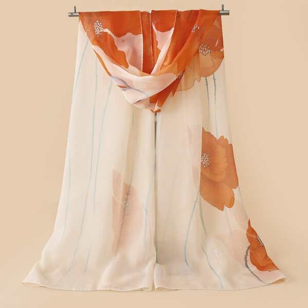 

Flower Print Scarf, Multicolor
