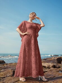 Đầm Dây kéo màu trơn Lãng mạn - Gỗ đỏ - Xem 6