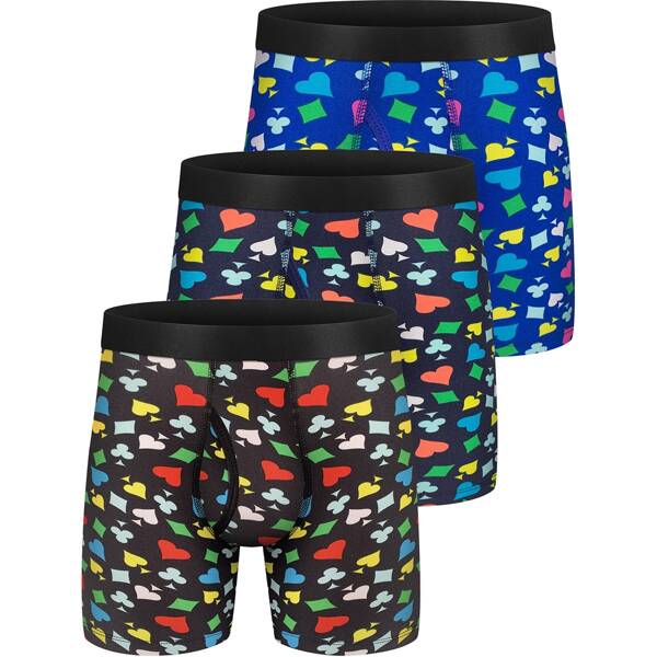 

Men 3pcs Random Geo Print Boxer Brief, Multicolor
