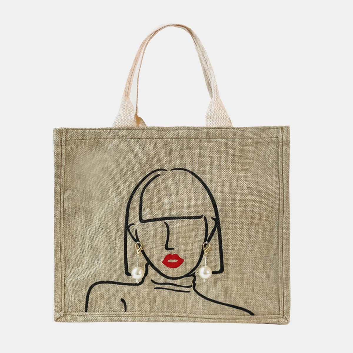 

Figure Graphic Tote Bag, Khaki