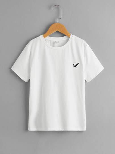 Tween Boy Eagle Embroidery Tee