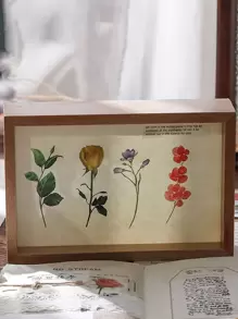 40pcs/Pack Vintage Flower Butterfly Decorative PET Sticker Plant Handbook Scrapbooking Material Label Journal Planner Back To School - Multicolor - View 2