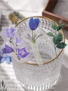 40pcs/Pack Vintage Flower Butterfly Decorative PET Sticker Plant Handbook Scrapbooking Material Label Journal Planner Back To School - Multicolor - View 4