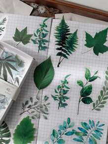 40pcs/Pack Vintage Flower Butterfly Decorative PET Sticker Plant Handbook Scrapbooking Material Label Journal Planner Back To School - Multicolor - View 5