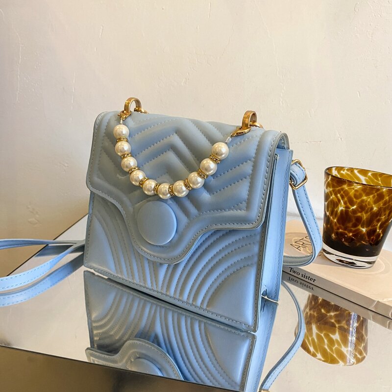 

Quilted Square Bag, Blue