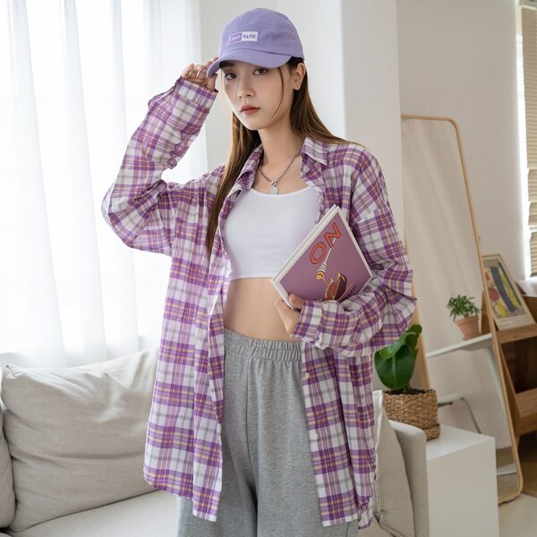 

Plaid Buttoned Blouse, Multicolor