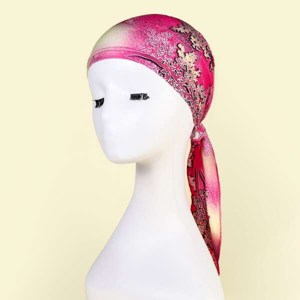 

Plants Print Hat, Hot pink