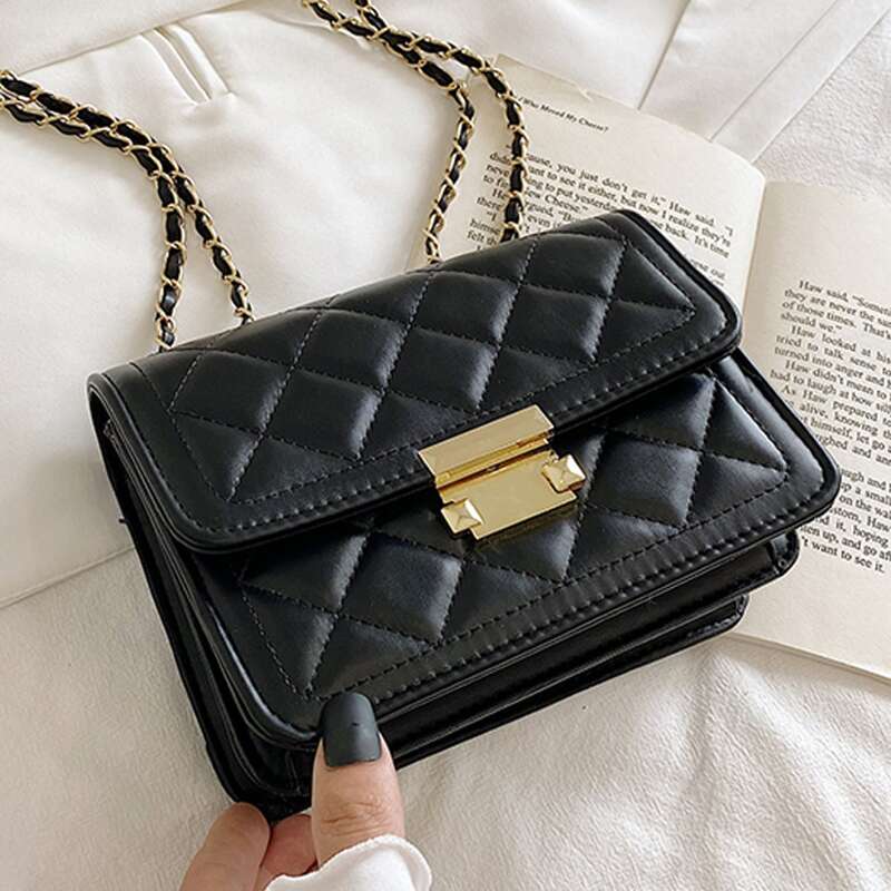 

Quilted Flap Shoulder Bag, Black