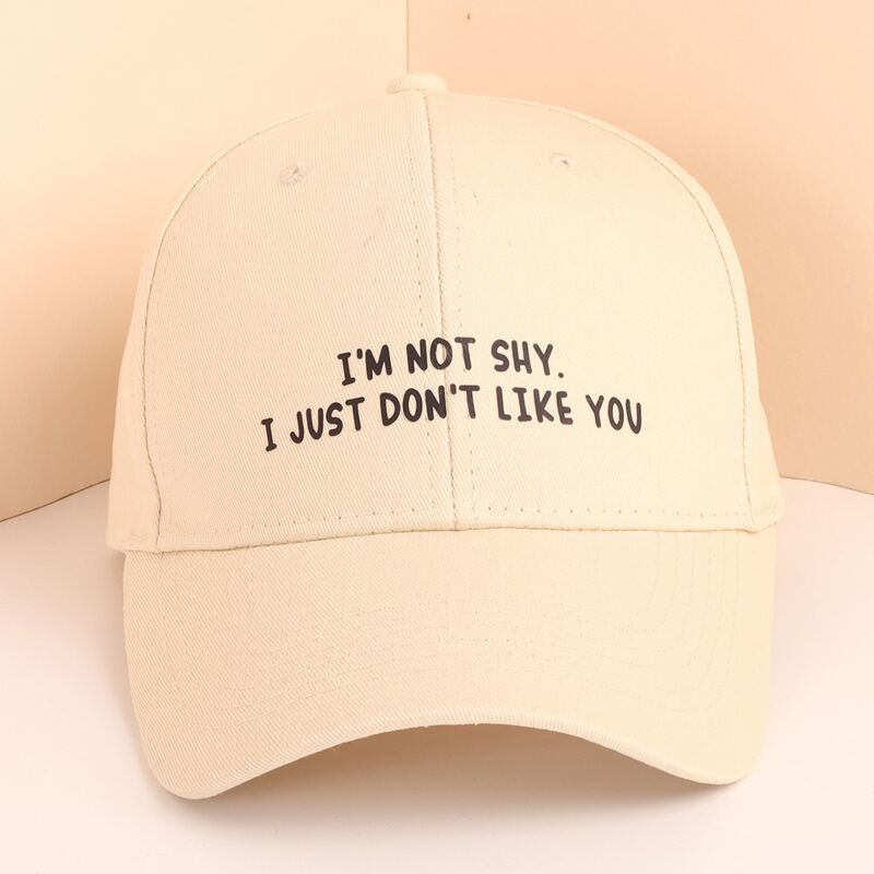 

Guys Slogan Graphic Embroidery Baseball Cap, Beige