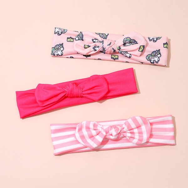 

3pcs Striped Pattern Hair Band, Multicolor