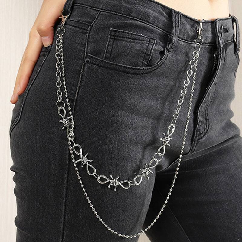 

Guys Layered Pant Chain, Silver