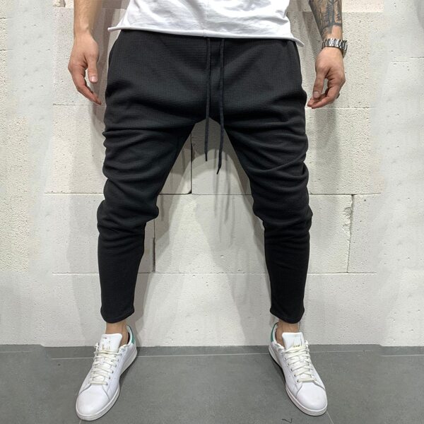 

Men Drawstring Waist Sweatpants, Black
