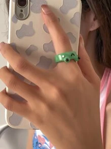 Anillo de resina con dibujos animados - Verde - Ver 6