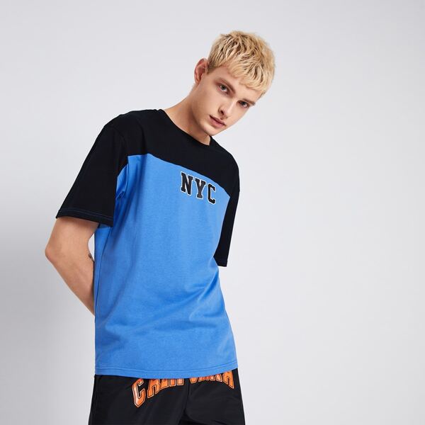 

Men Color-block & Letter Graphic Tee, Multicolor