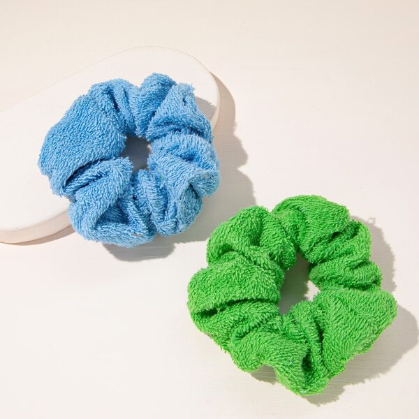 

2pcs Solid Scrunchie, Multicolor