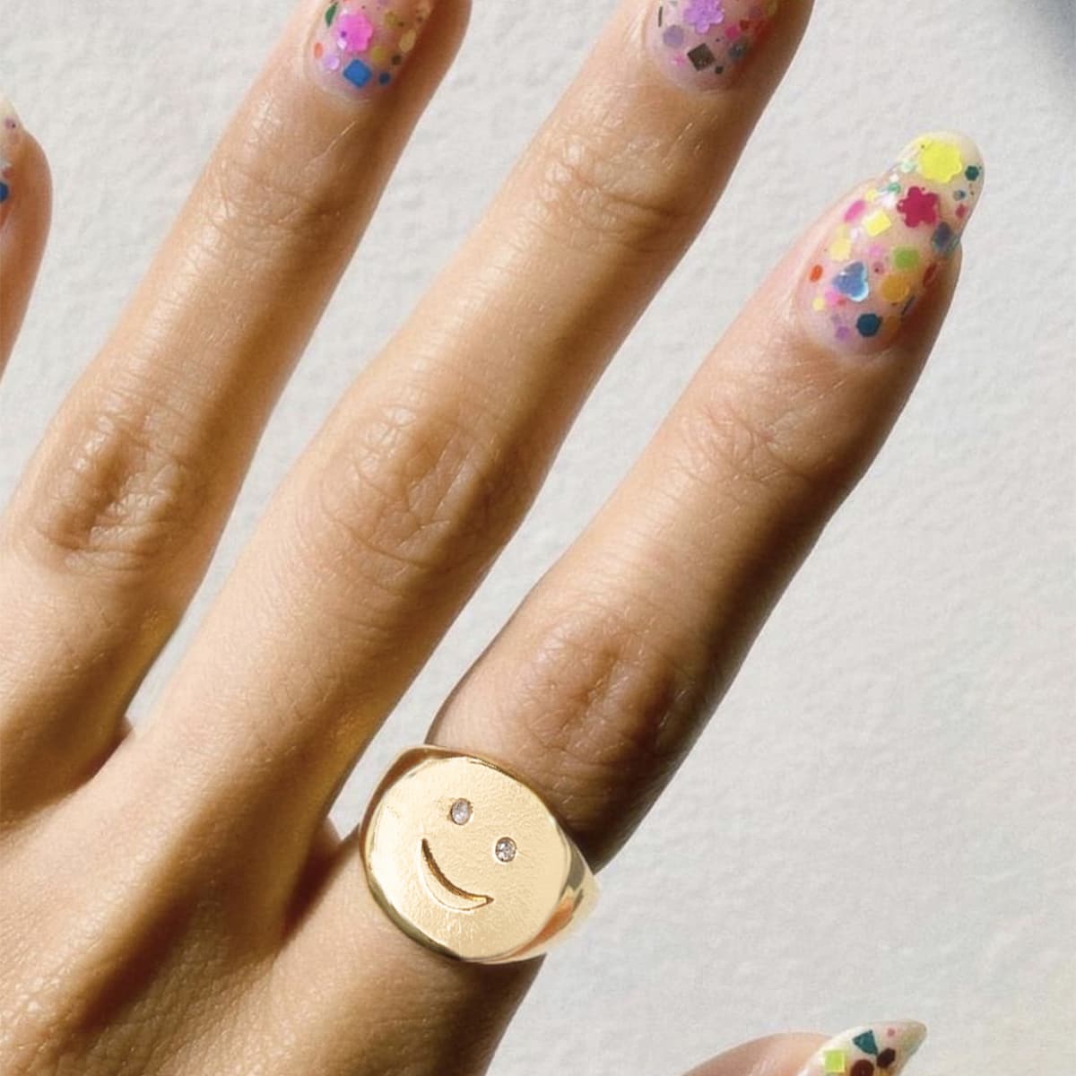 

Rhinestone Decor Ring, Gold