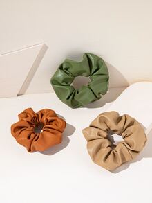 3入組PU皮革大腸髮圈 - 彩色 - 查看 3