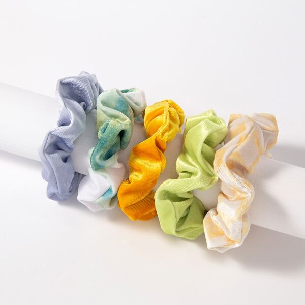 

5pcs Tie Dye Scrunchie, Multicolor