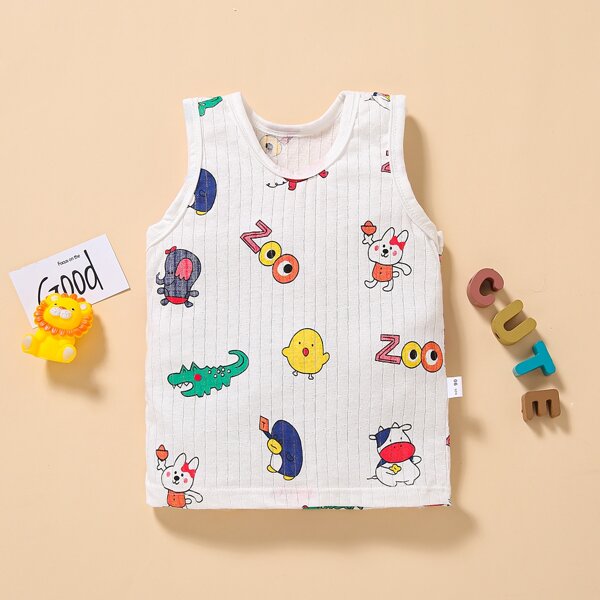 

Toddler Girls Cartoon Graphic Tank Top, White