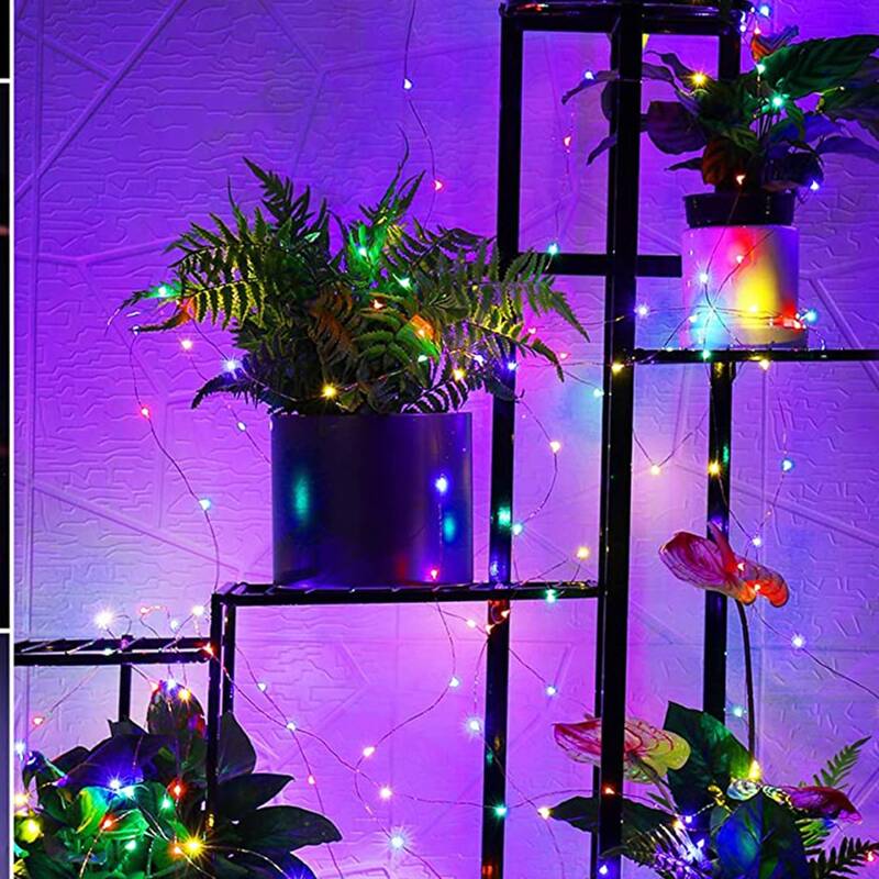 

2pcs Copper String Light With 30pcs Bulb, Multicolor