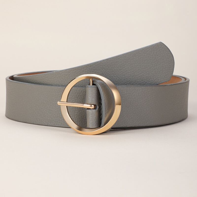 

Ring Decor Buckle Belt, Grey