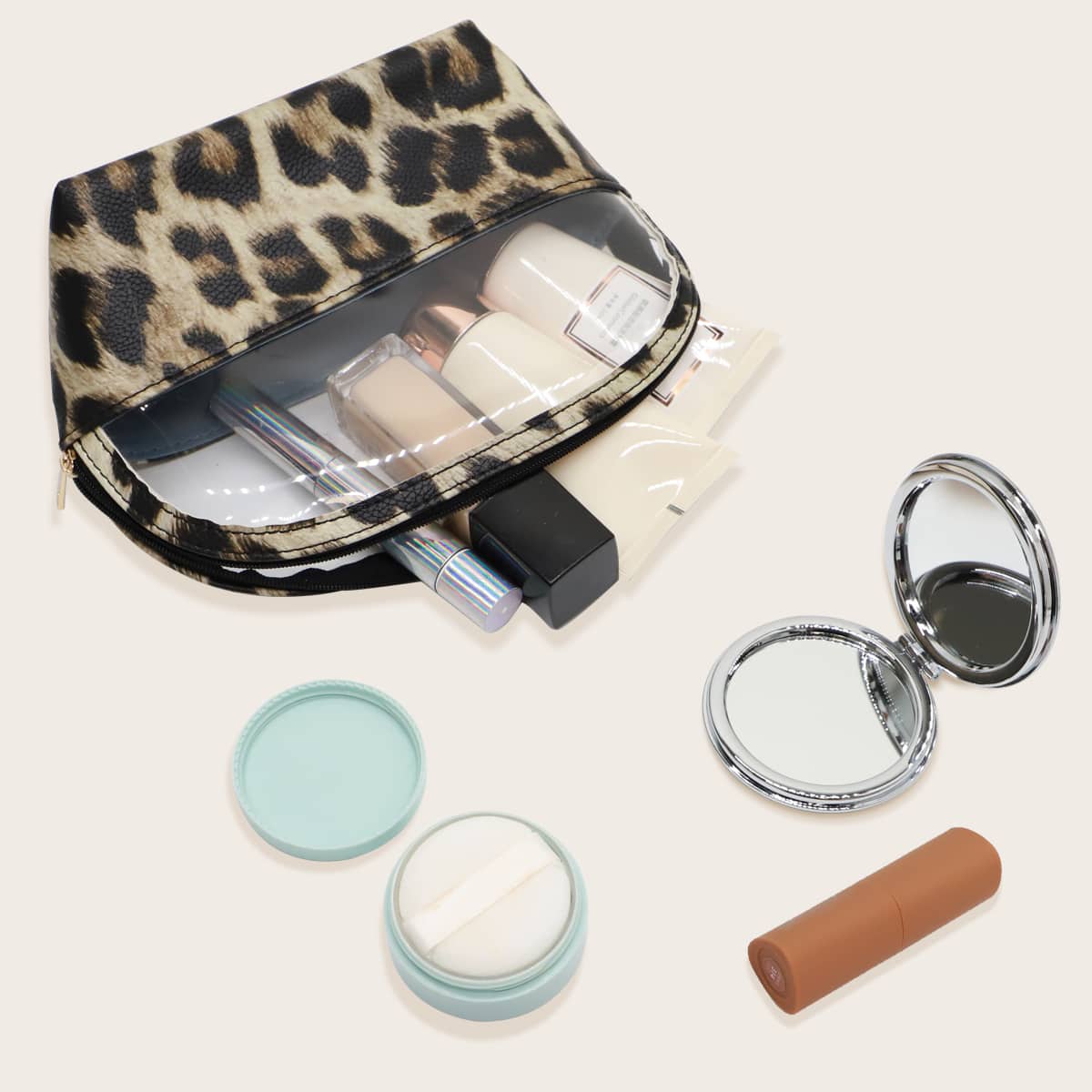 

Leopard Roundtop Makeup Bag, Multicolor