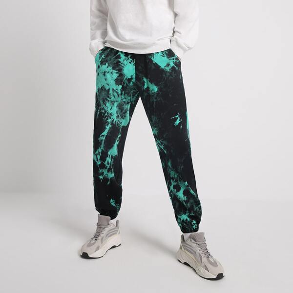 

Men Tie Dye Slant Pockets Sweatpants, Multicolor