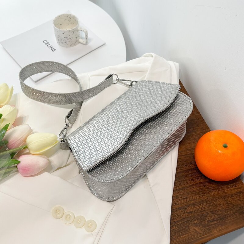

Minimalist Shoulder Bag, Silver