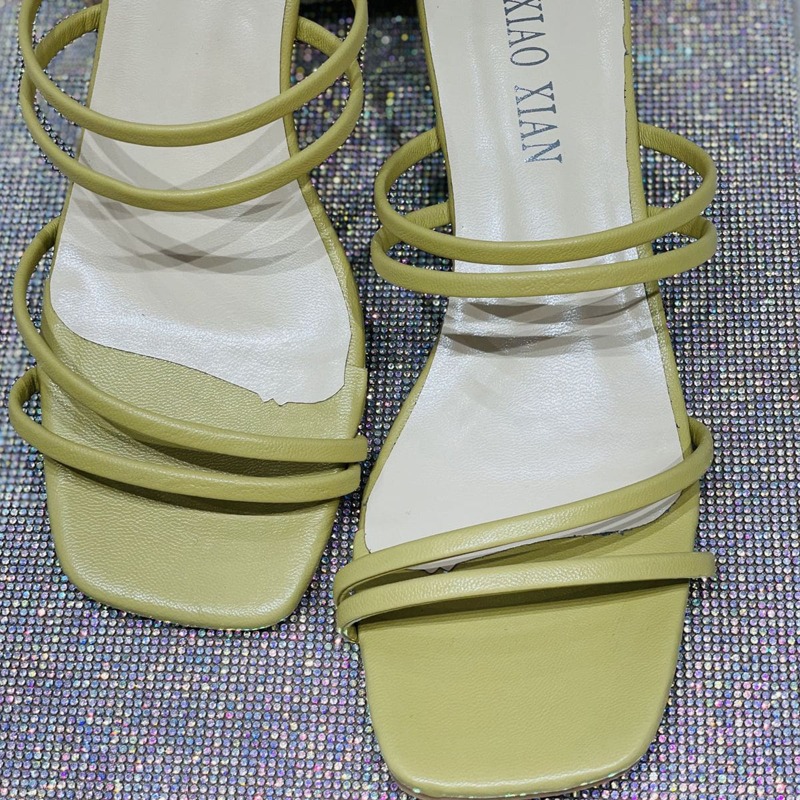 

Chunky Heeled Strappy Sandals, Yellow