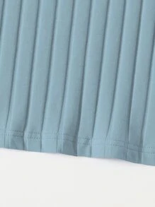 SHEIN Essnce Rib-knit Bodycon Dress - Dusty Blue - View 5