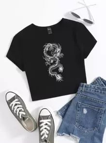 Muchica Áo thun Thú vật Giải trí - màu đen - Xem 1