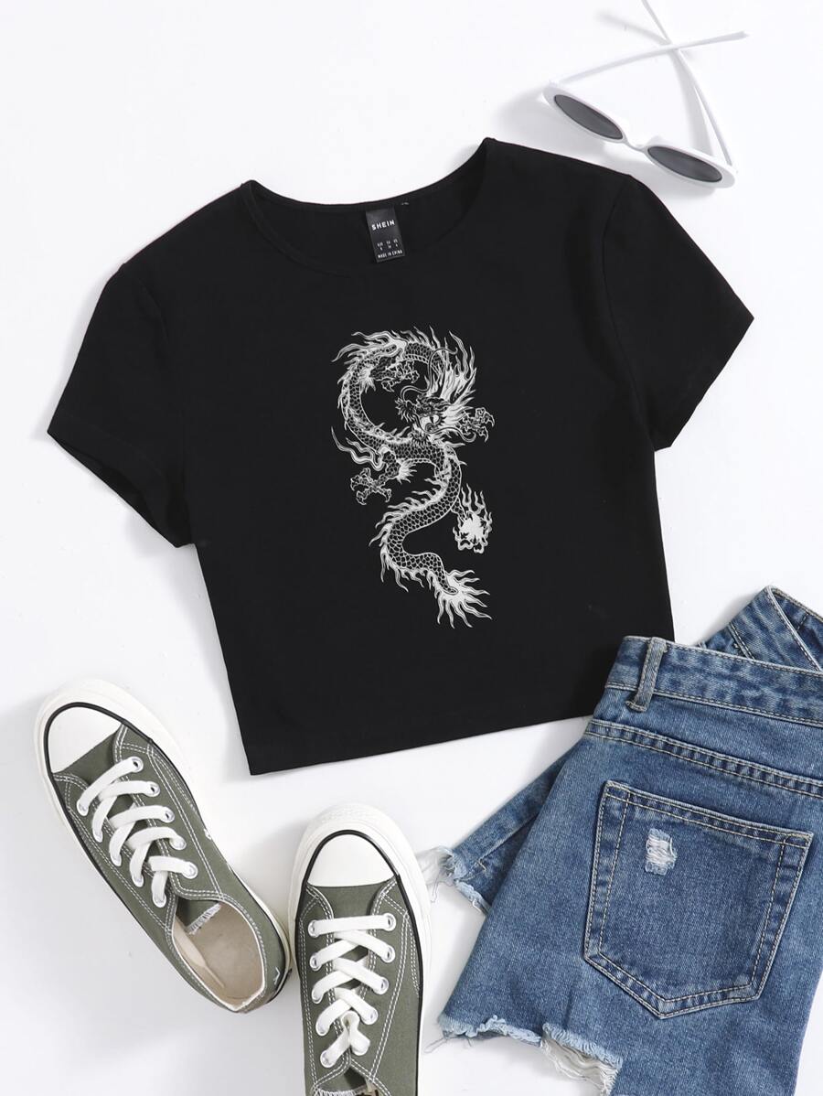 Muchica Áo thun Thú vật Giải trí - màu đen - Xem 1