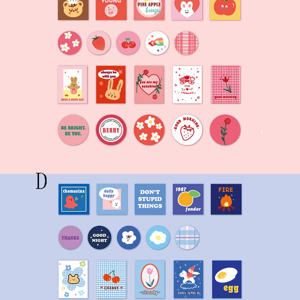 

40pcs Cartoon Graphic Sticker, Multicolor