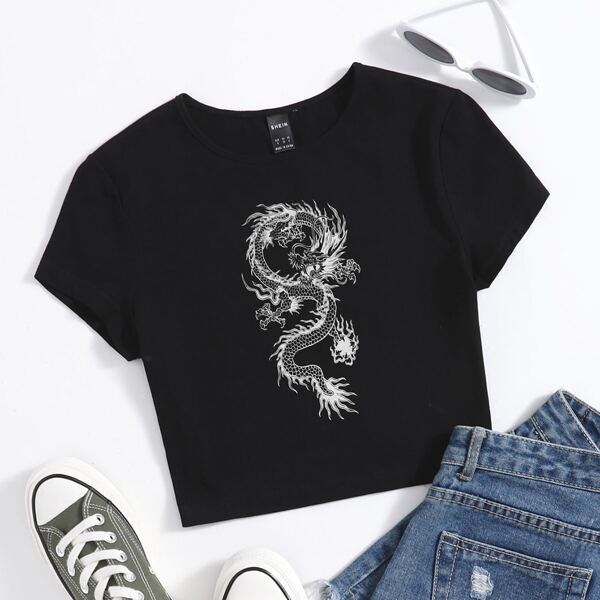 

Chinese Dragon Graphic Tee, Black