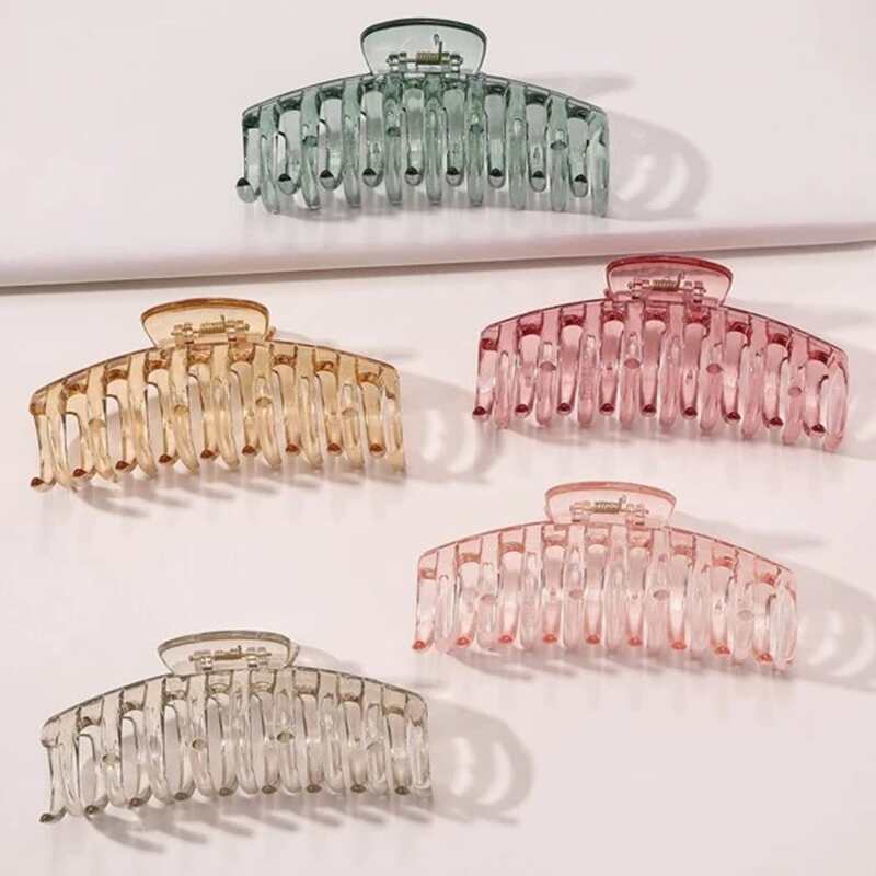 

5pcs Clear Hair Claw, Multicolor