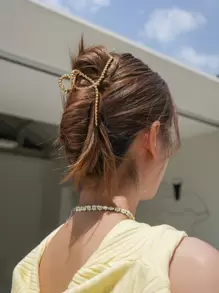 DAZY Metal Hair Claw Casual Claw Clips Hair Clips Hair Jaw Clip Hair Clamps Hair Clutch Hair Catcher Clip - Gold - View 2