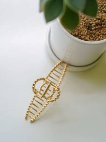 DAZY Metal Hair Claw Casual Claw Clips Hair Clips Hair Jaw Clip Hair Clamps Hair Clutch Hair Catcher Clip - Gold - View 8
