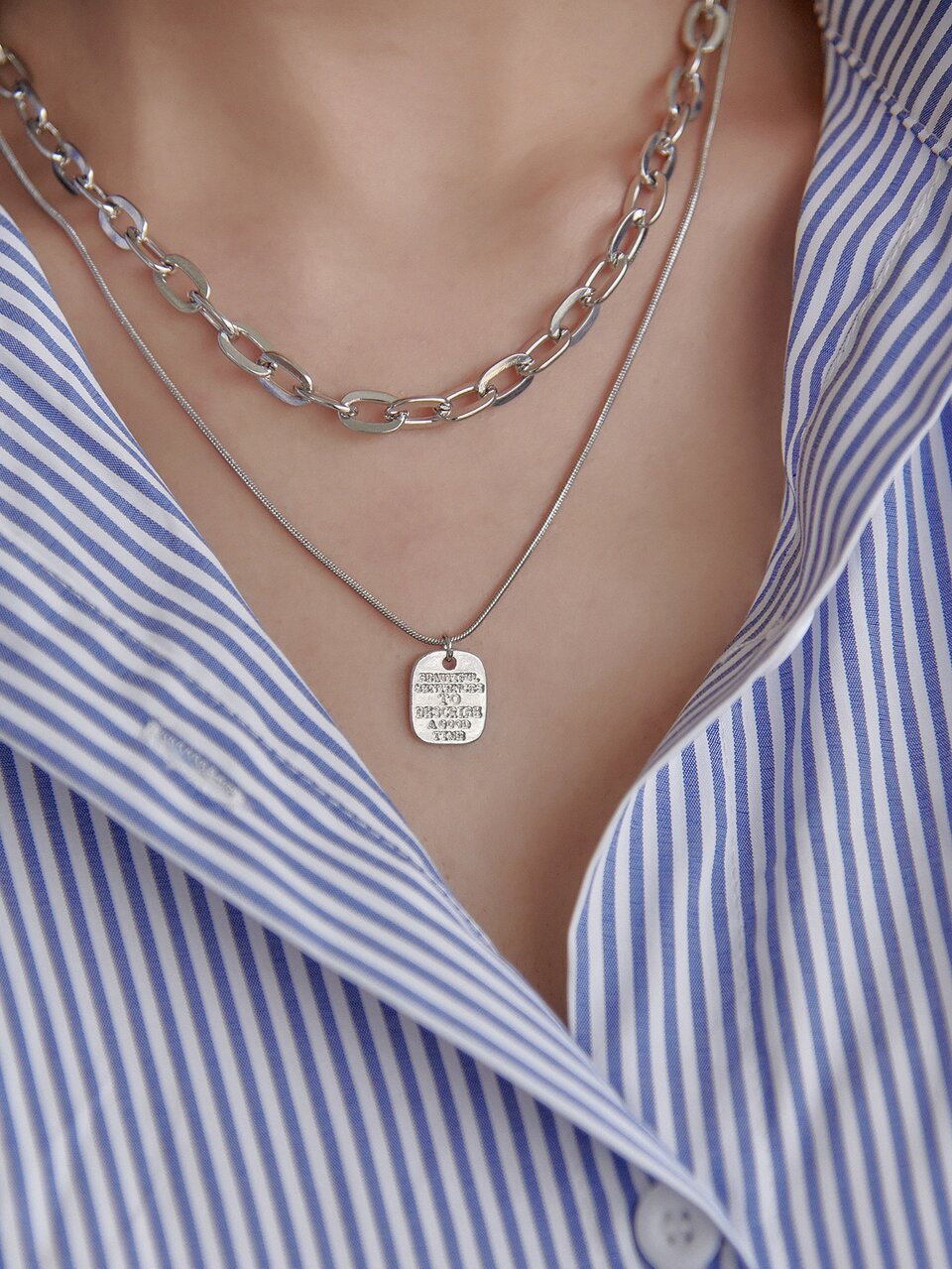 Geometric Charm Layered Necklace
