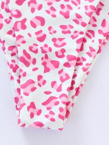 Leopard Ring Linked Bikini Set - Multicolor - View 4