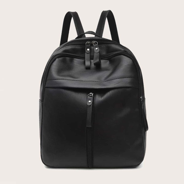 

Minimalist Zip Front Backpack, Black