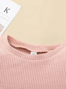 Camiseta tejida de canalé con shorts con diadema - Rosa - Ver 6